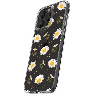 HappyCase Διάφανη Θήκη Σιλικόνης Apple iPhone 15 Pro - Floral Print (8719246420337)
