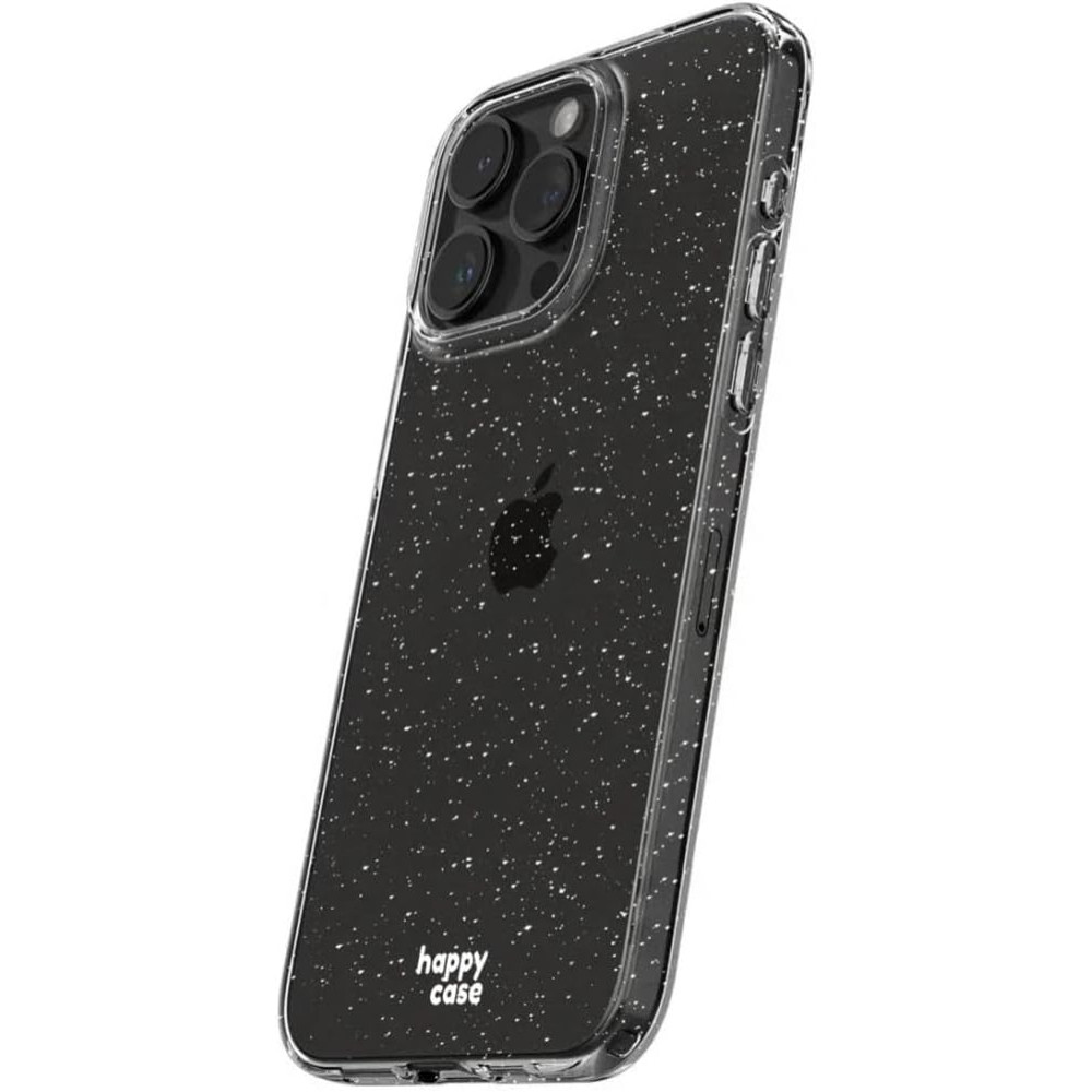 HappyCase Διάφανη Θήκη Σιλικόνης Apple iPhone 15 Pro - Glitter Print (8719246420429)