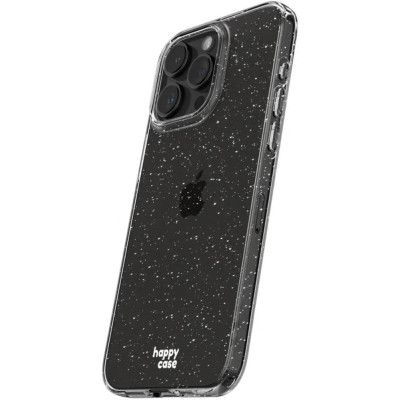 HappyCase Διάφανη Θήκη Σιλικόνης Apple iPhone 15 Pro - Glitter Print (8719246420429)
