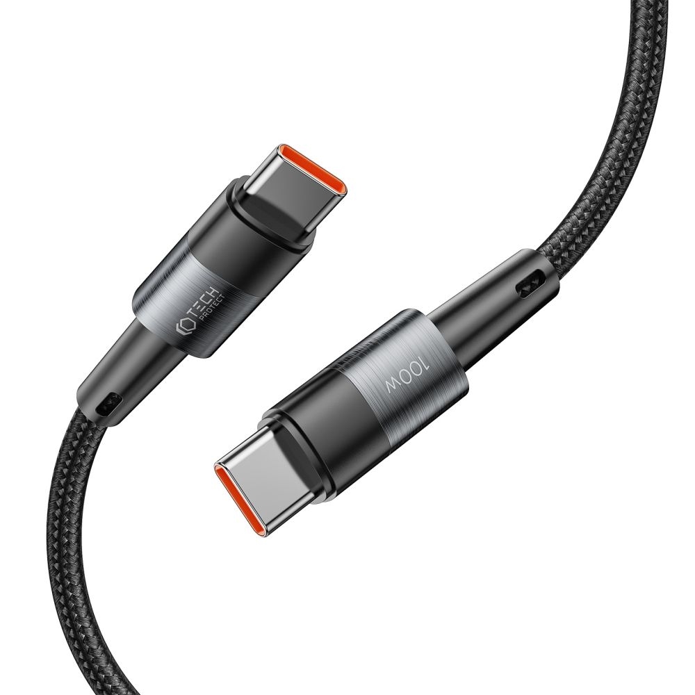 Tech-Protect Ultraboost Cable - Καλώδιο Φόρτισης και Μεταφοράς Δεδομένων Type-C σε Type-C - 25cm - 100W - 5A - Grey (9319456606065)