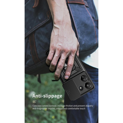 Bodycell Armor Slide - Ανθεκτική Θήκη Xiaomi Redmi 13C 4G / Poco C65 με Κάλυμμα για την Κάμερα & Μεταλλικό Ring Holder - Black (5206015072864)