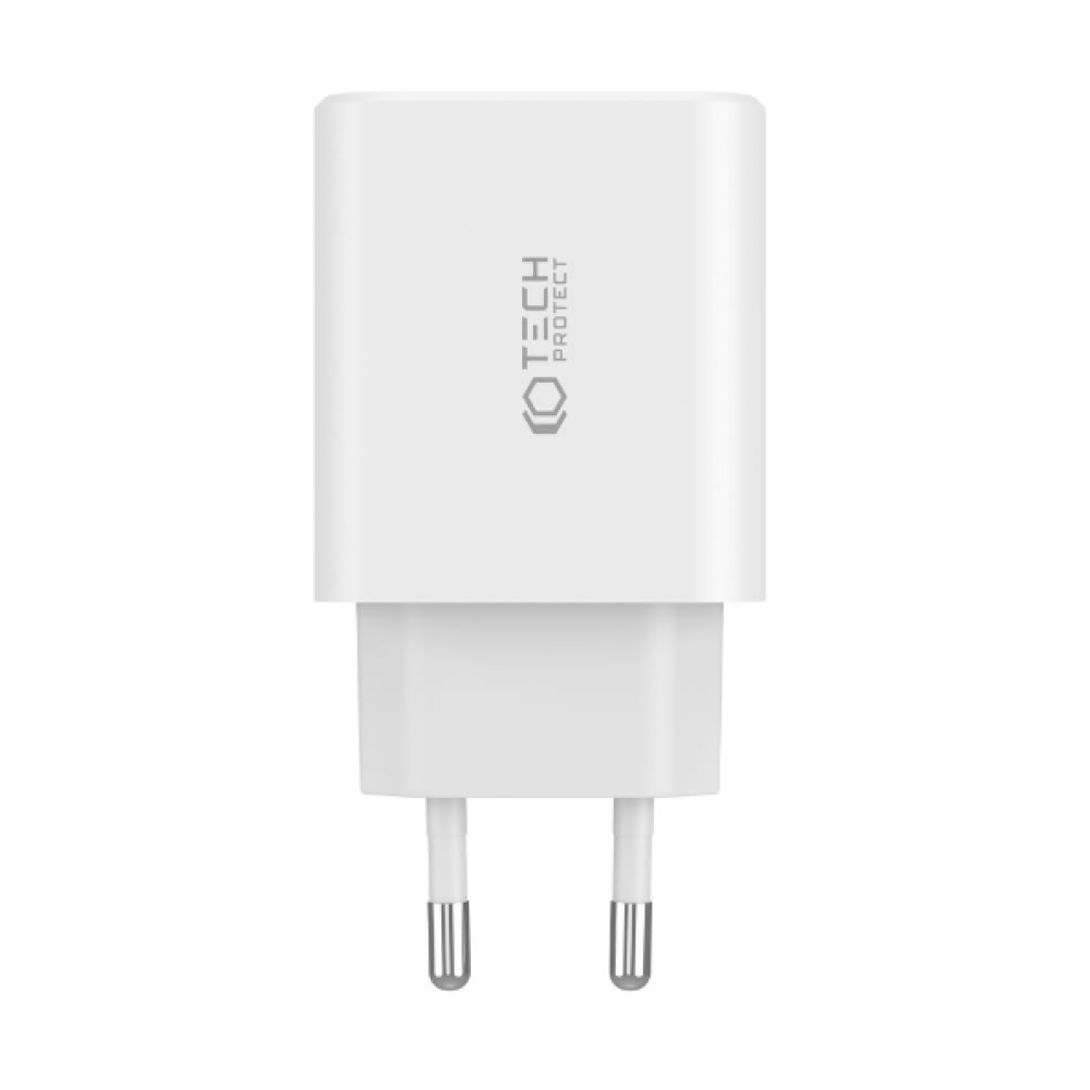 Tech-Protect C30W - Ταχυφορτιστής Ταξιδιού / Αντάπτορας με 1 x USB-A / 2 x Type-C - 30W - White (9490713935262)