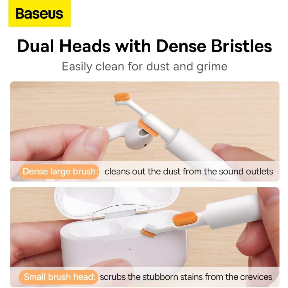 Baseus Cleaning Brush - Εργαλείο / Βουρτσάκι Καθαρισμού AirPods / Ακουστικών EarBuds / Smartphone / Smartwatch / Camera - White (NGBS000002)