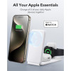 ESR HaloLock 3-in-1 Travel Wireless Charging Set - Σετ Αναδιπλούμενη Φορητή Μαγνητική Βάση Ασύρματης Φόρτισης MagSafe για Apple iPhone / AirPods / Αποσπώμενο Μαγνητικό Φορτιστή Type-C για Apple Watch & Θήκη Μεταφοράς - 7.5W - White (4894240189207)