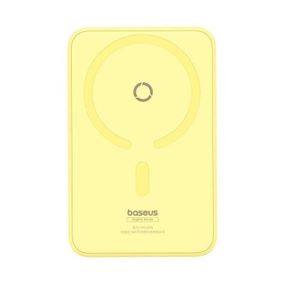 Baseus MagPro Magnetic Wireless Bracket - PowerBank με 1 x Type-C - 20W - 5.000mAh / Βάση Ασύρματης Φόρτισης MagSafe 15W - Lemon Yellow (P10064101Y23-00)