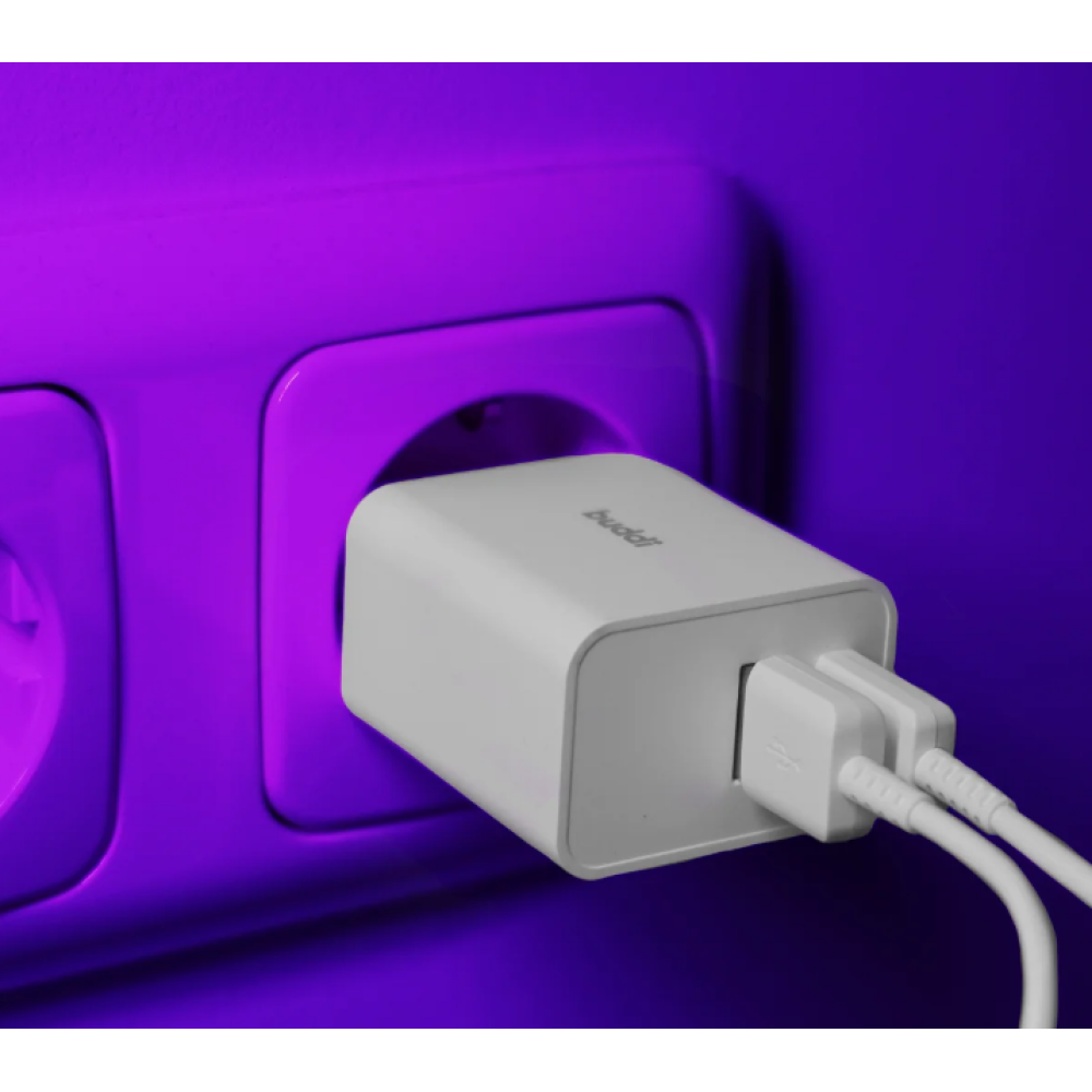 Buddi 30W GaN Mini Charger - Ταχυφορτιστής Ταξιδιού / Αντάπτορας με 1 x USB-A / 1 x Type-C - 30W - White - 5 Έτη Εγγύηση (8719246407826)