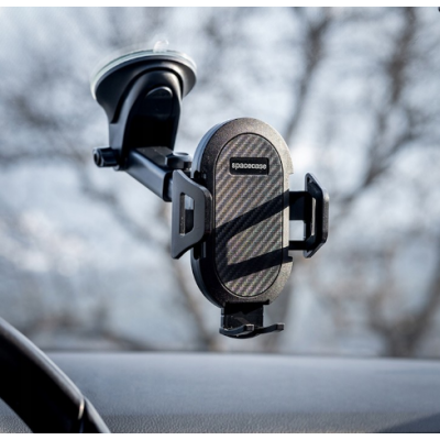 Spacecase SC01 Universal Dashboard & Windshield Car Holder - Universal Βάση Κινητών με Βεντούζα & Ρυθμιζόμενο Βραχίονα για Ταμπλό / Παρμπρίζ Αυτοκινήτου - Black (5903943292929)