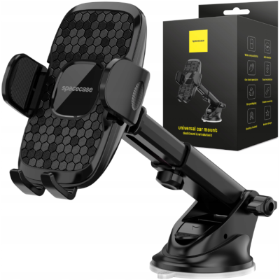 Spacecase SC13 Ghost Series Dash & Windshield Car Holder - Universal Βάση Κινητών 4.7" - 7" με Βεντούζα & Ρυθμιζόμενο Βραχίονα για Ταμπλό / Παρμπρίζ Αυτοκινήτου - Black (5905719039066)