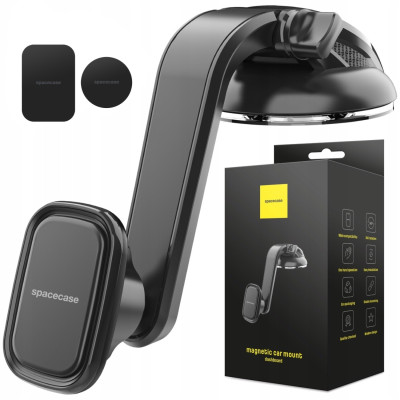 Spacecase SC11 Dashboard Magnetic Car Holder - Universal Μαγνητική Βάση Κινητών με Βεντούζα για Ταμπλό Αυτοκινήτου - Black (5905719039042)