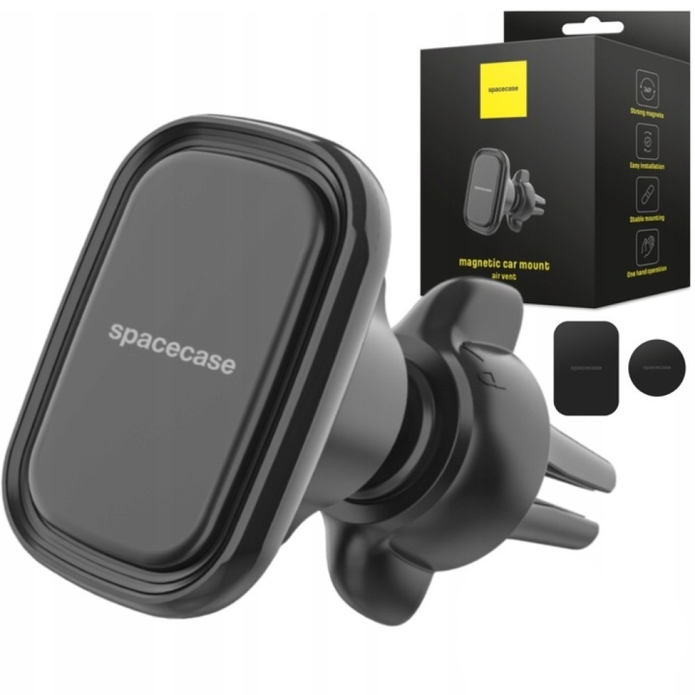 Spacecase SC08 Magnetic Air Vent Car Holder - Μαγνητική Βάση Στήριξης Κινητών / Smartphone για Αεραγωγούς Αυτοκινήτων - Black (5905719039011)