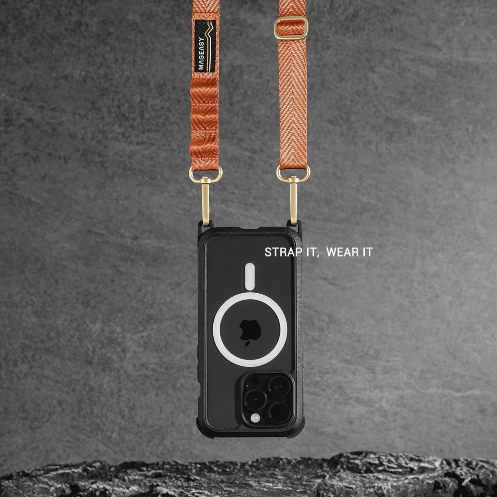 SwitchEasy MagEasy Sling Strap & Strap Card 20mm - Αποσπώμενο Λουράκι Λαιμού για Θήκες Κινητών iPhone - Orange (MPHIPH143OG23)