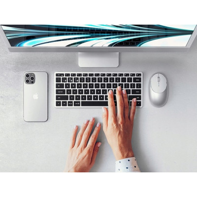 Satechi Slim X1 Bluetooth Backlit Keyboard για Mac - Ασύρματο Bluetooth Πληκτρολόγιο Αλουμινίου με Οπίσθιο Φωτισμό - Αγγλικό US - Silver (ST-BTSX1S)