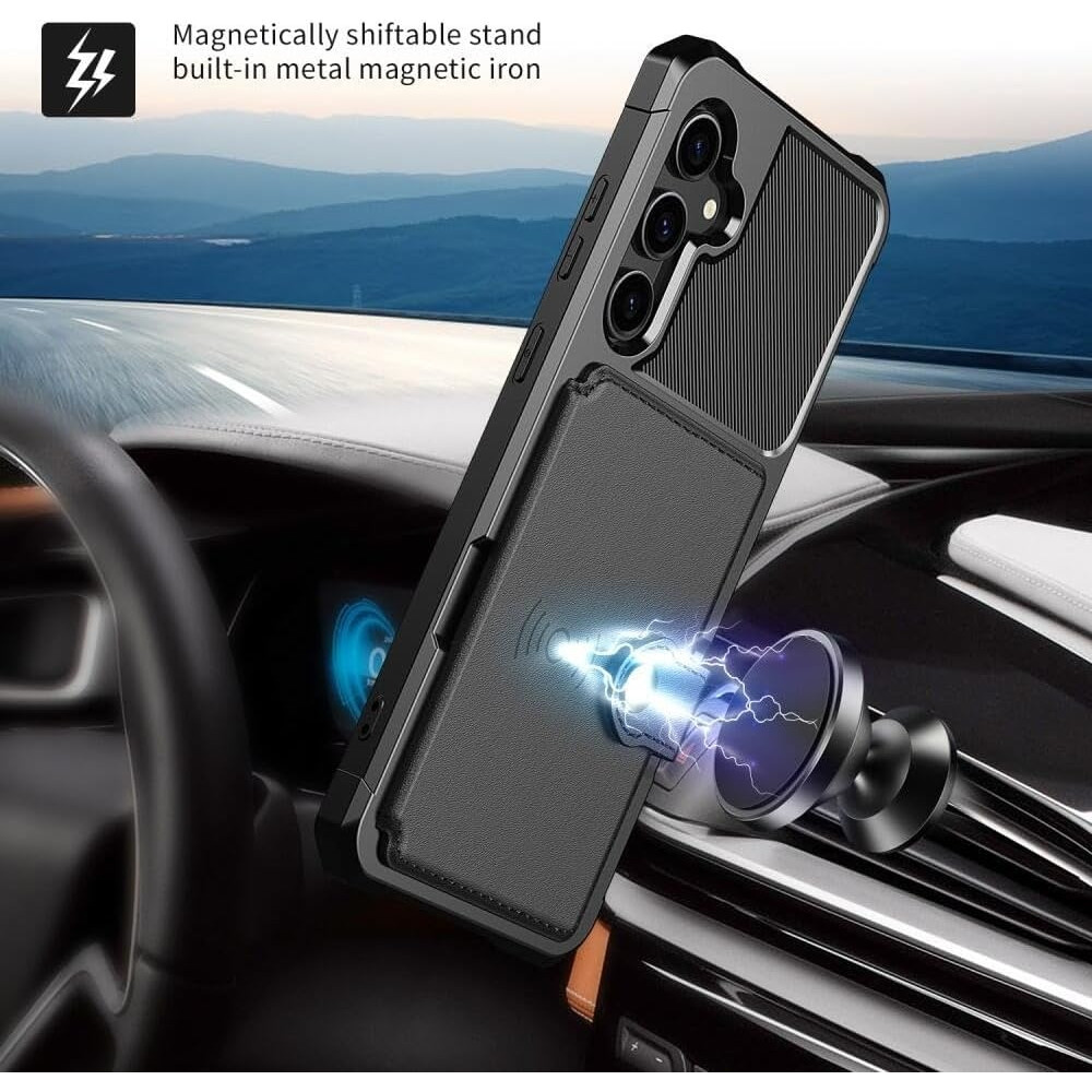 HappyCase 3 σε 1 - Θήκη Σιλικόνης με Ενσωματωμένο PU Πορτοφόλι - Samsung Galaxy S23 FE - Black (8719246409226)