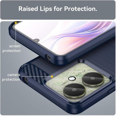 HappyCase Θήκη Σιλικόνης Brushed - Xiaomi Redmi 13C / Poco C65 - Blue (8719246441189)