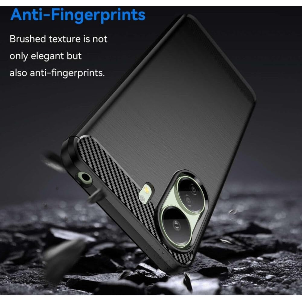 HappyCase Θήκη Σιλικόνης Brushed - Xiaomi Redmi 13C 4G / Poco C65 - Black (8719246441196)