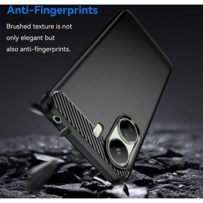 HappyCase Θήκη Σιλικόνης Brushed - Xiaomi Redmi 13C 4G / Poco C65 - Black (8719246441196)