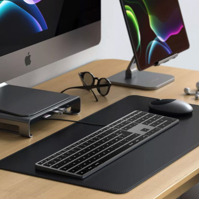 Satechi Slim W3 Wired Backlit Keyboard για Mac - Ενσύρματο Πληκτρολόγιο Αλουμινίου με Οπίσθιο Φωτισμό - Γαλλικό FR - Διάταξη AZERTY - Space Grey (ST-UCSW3M-FR)