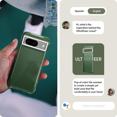 Spigen Cyrill UltraSheer - Ημιδιάφανη Θήκη Σιλικόνης με Λουράκι Χειρός - Google Pixel 8 - Kale (ACS06307)