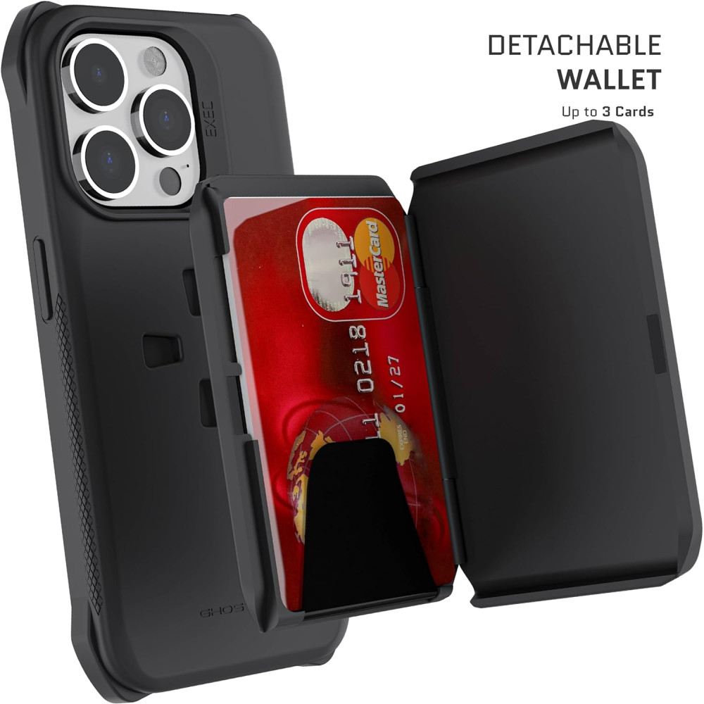 Ghostek Exec 6 - Ανθεκτική MagSafe Θήκη - Πορτοφόλι Apple iPhone 15 Pro - Black (GHOCAS3602)