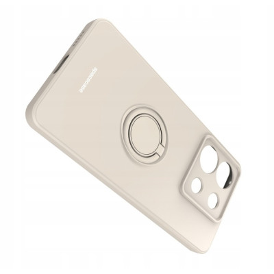 Θήκη Σιλικόνης με Μεταλλικό Μαγνητικό Ring Holder - Xiaomi Redmi Note 13 Pro 5G / Poco X6 - Spacecase Silicone Ring - Bone (5905719108052)
