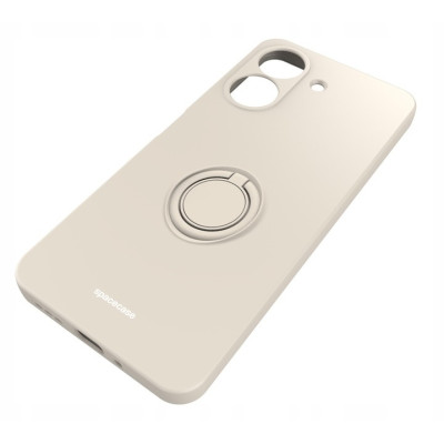 Spacecase Silicone Ring - Θήκη Σιλικόνης με Μεταλλικό Μαγνητικό Ring Holder - Xiaomi Redmi 13C 4G / Poco C65 - Bone (5905719107468)