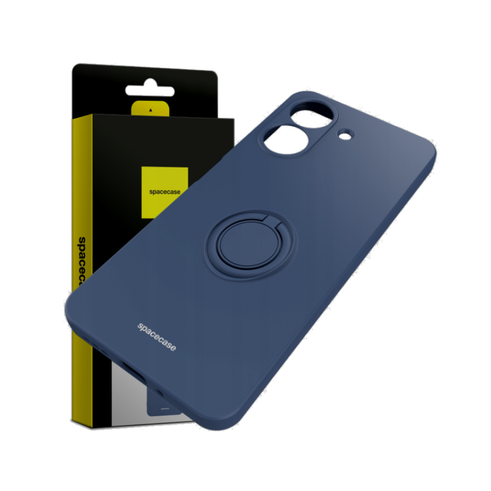 Spacecase Silicone Ring - Θήκη Σιλικόνης με Μεταλλικό Μαγνητικό Ring Holder - Xiaomi Redmi 13C 4G / Poco C65 - Blue (5905719107451)