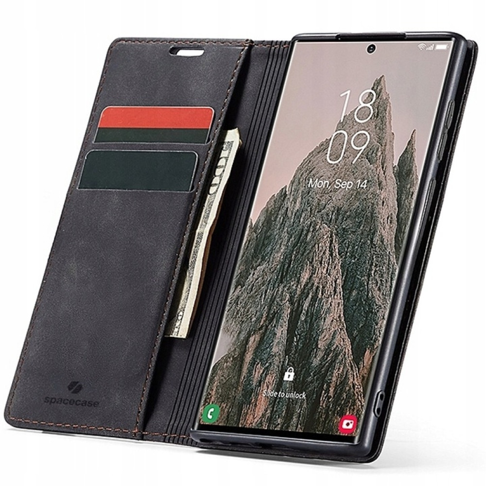 Θήκη Πορτοφόλι - Samsung Galaxy S24 Ultra - Spacecase Wallet - Black (5905719106447)