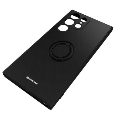 Spacecase Silicone Ring - Θήκη Σιλικόνης με Μεταλλικό Μαγνητικό Ring Holder - Samsung Galaxy S23 Ultra - Black (5905719014292)
