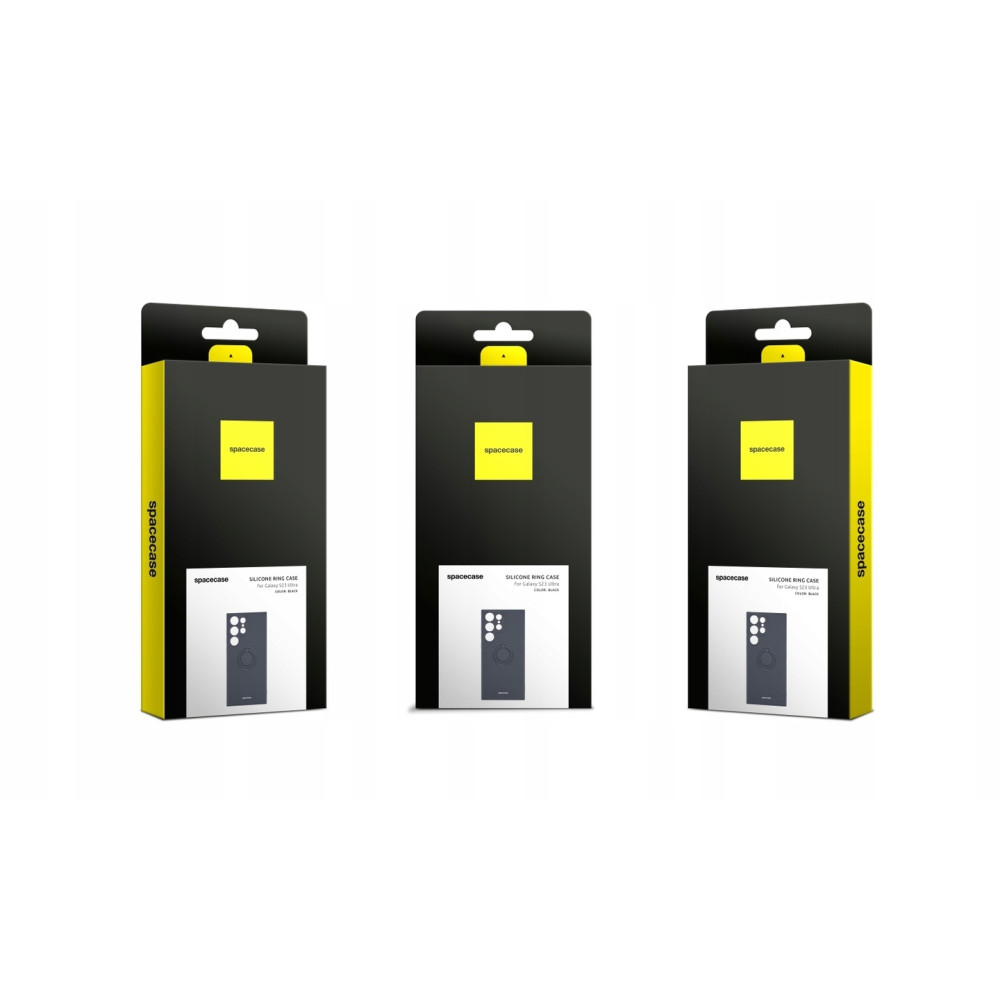 Spacecase Silicone Ring - Θήκη Σιλικόνης με Μεταλλικό Μαγνητικό Ring Holder - Samsung Galaxy S23 Ultra - Black (5905719014292)