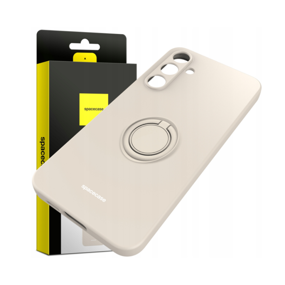 Θήκη Σιλικόνης με Μεταλλικό Μαγνητικό Ring Holder - Samsung Galaxy A55 - Spacecase Silicone Ring - Bone (5905719108793)