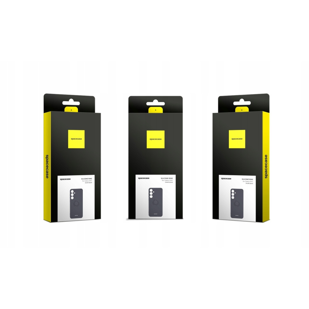 Θήκη Σιλικόνης με Μεταλλικό Μαγνητικό Ring Holder - Samsung Galaxy S24 Plus - Spacecase Silicone Ring - Black (5905719106737)