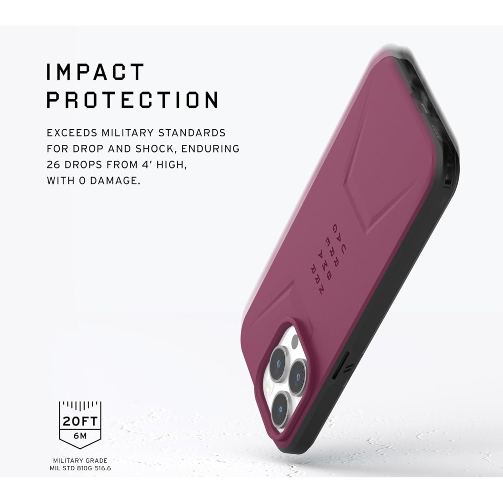 UAG Civilian - Ανθεκτική Θήκη MagSafe Apple iPhone 15 Pro Max - Bordeaux (114295119049)