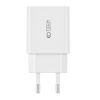 Tech-Protect C35W 2 Port Network - Ταχυφορτιστής Ταξιδιού / Αντάπτορας με 2 x Type-C & Καλώδιο Type-C σε Lightning - 100cm - 35W - White (9319456605587)
