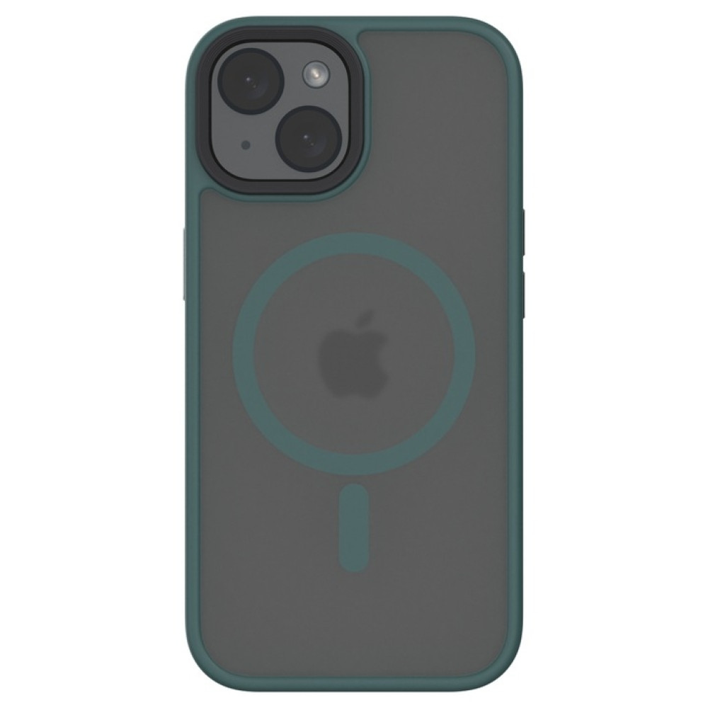 Spacecase Hybrid MagSafe - Σκληρή Ημιδιάφανη Θήκη MagSafe - Apple iPhone 15 - Dark Green (5905719103132)