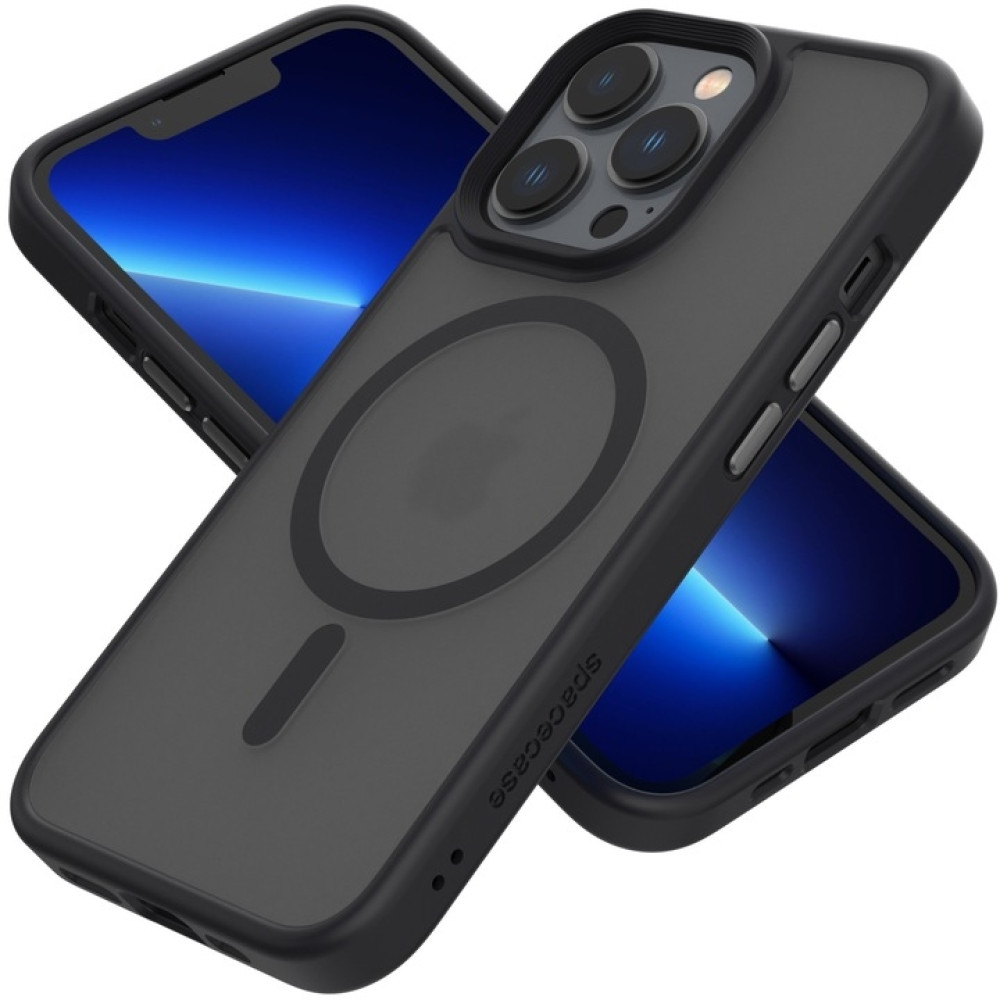 Spacecase Hybrid MagSafe - Σκληρή Ημιδιάφανη Θήκη MagSafe - Apple iPhone 13 Pro - Black (5905719102852)