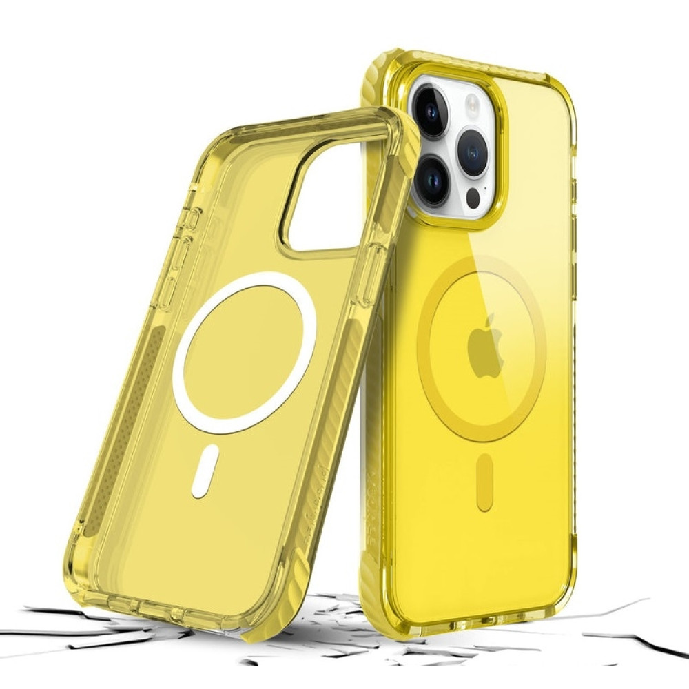 Prodigee Safetee Neo + Mag - Σκληρή Ανθεκτική Ημιδιάφανη Θήκη MagSafe - Apple iPhone 15 Pro Max - Lemon (IPH15P-6.7-NEOM-LMN)