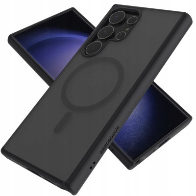 Σκληρή Ημιδιάφανη Θήκη MagSafe - Samsung Galaxy S24 Ultra - Spacecase Hybrid MagSafe - Black (5905719107123)