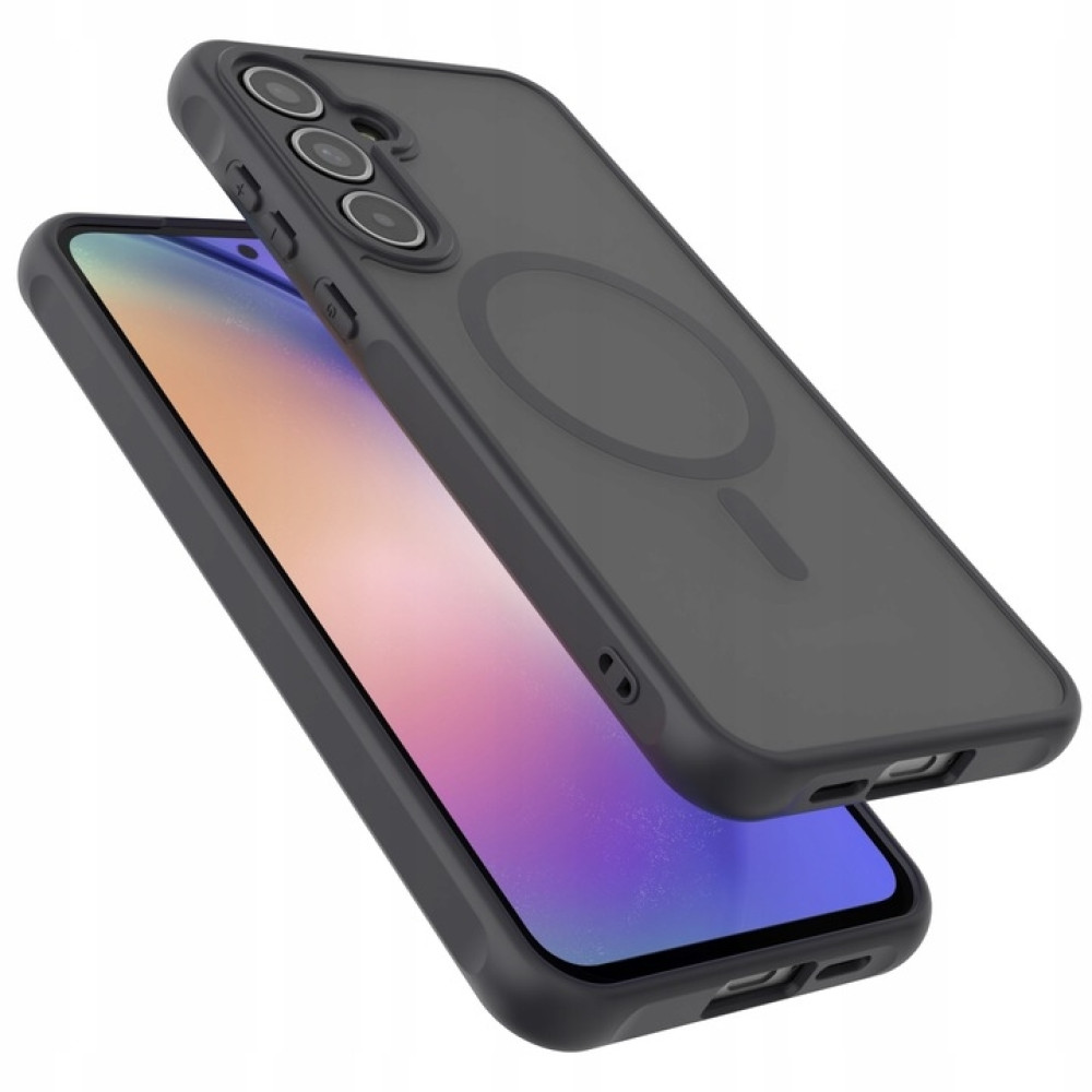 Σκληρή Ημιδιάφανη Θήκη MagSafe - Samsung Galaxy A35 - Spacecase Hybrid MagSafe - Black (5905719108571)