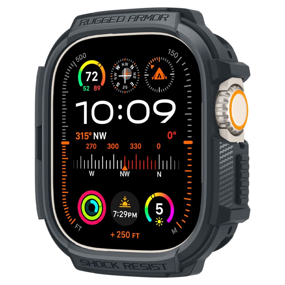 Spigen Rugged Armor - Θήκη Σιλικόνης Apple Watch Ultra 3 / Ultra 2 / Ultra 1 49mm - Dark Gray (ACS07385)