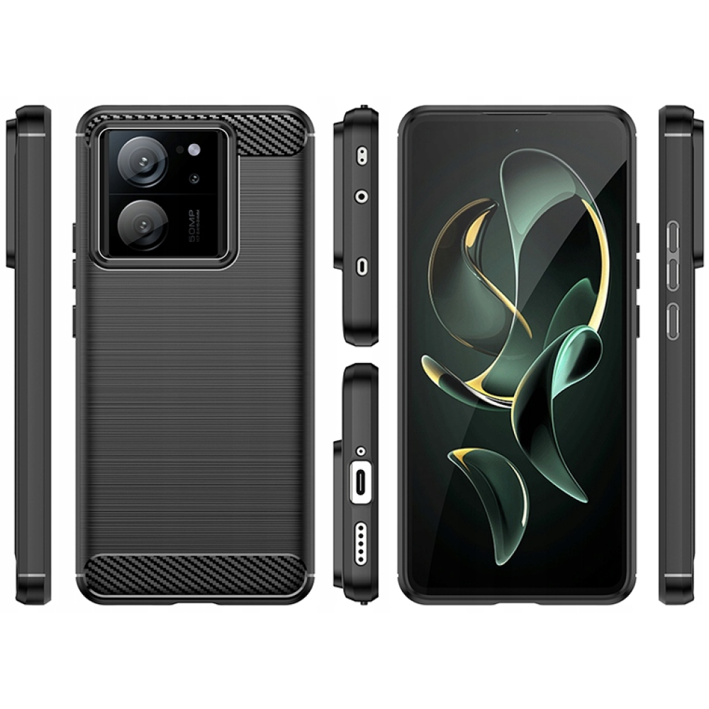 Spacecase Carbon - Θήκη Σιλικόνης - Xiaomi 13T / 13T Pro - Black (5905719105198)