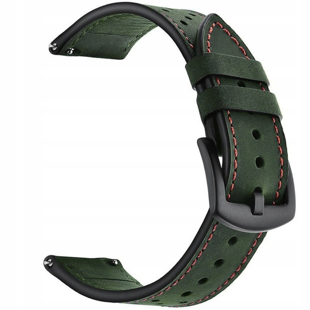 Spacecase Elegance - Universal Δερμάτινο Λουράκι για Smartwatches (20mm) - Green (5903943243884)