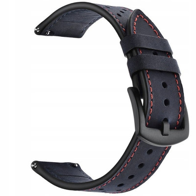 Spacecase Elegance - Universal Δερμάτινο Λουράκι για Smartwatches (20mm) - Navy Blue (5903943243877)