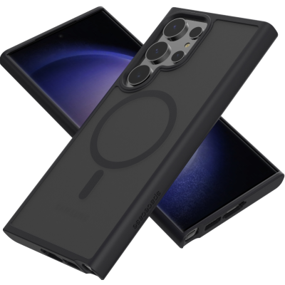 Spacecase Hybrid MagSafe - Σκληρή Ημιδιάφανη Θήκη MagSafe - Samsung Galaxy S23 Ultra - Black (5905719103408)