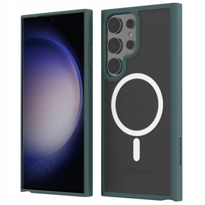 Spacecase Hybrid MagSafe - Σκληρή Ημιδιάφανη Θήκη MagSafe - Samsung Galaxy S23 Ultra - Dark Green (5905719103422)