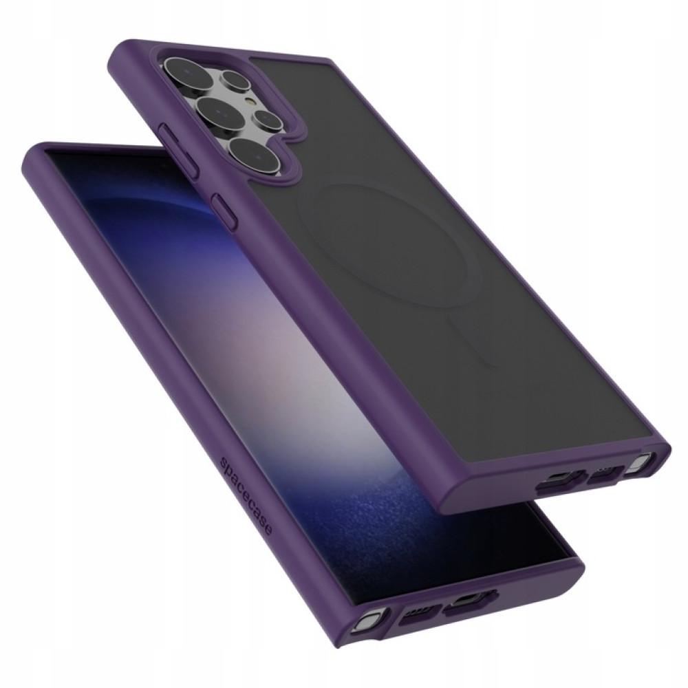 Spacecase Hybrid MagSafe - Σκληρή Ημιδιάφανη Θήκη MagSafe - Samsung Galaxy S23 Ultra - Purple (5905719103439)