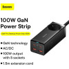 Baseus GaN3 Pro Desktop PowerStrip - Μονόπριζο με 1 Υποδοχή AC με Καλώδιο 150cm / Ταχυφορτιστής με 2 x USB-A / 2 x Type-C - 100W - Black (PSZM000401)