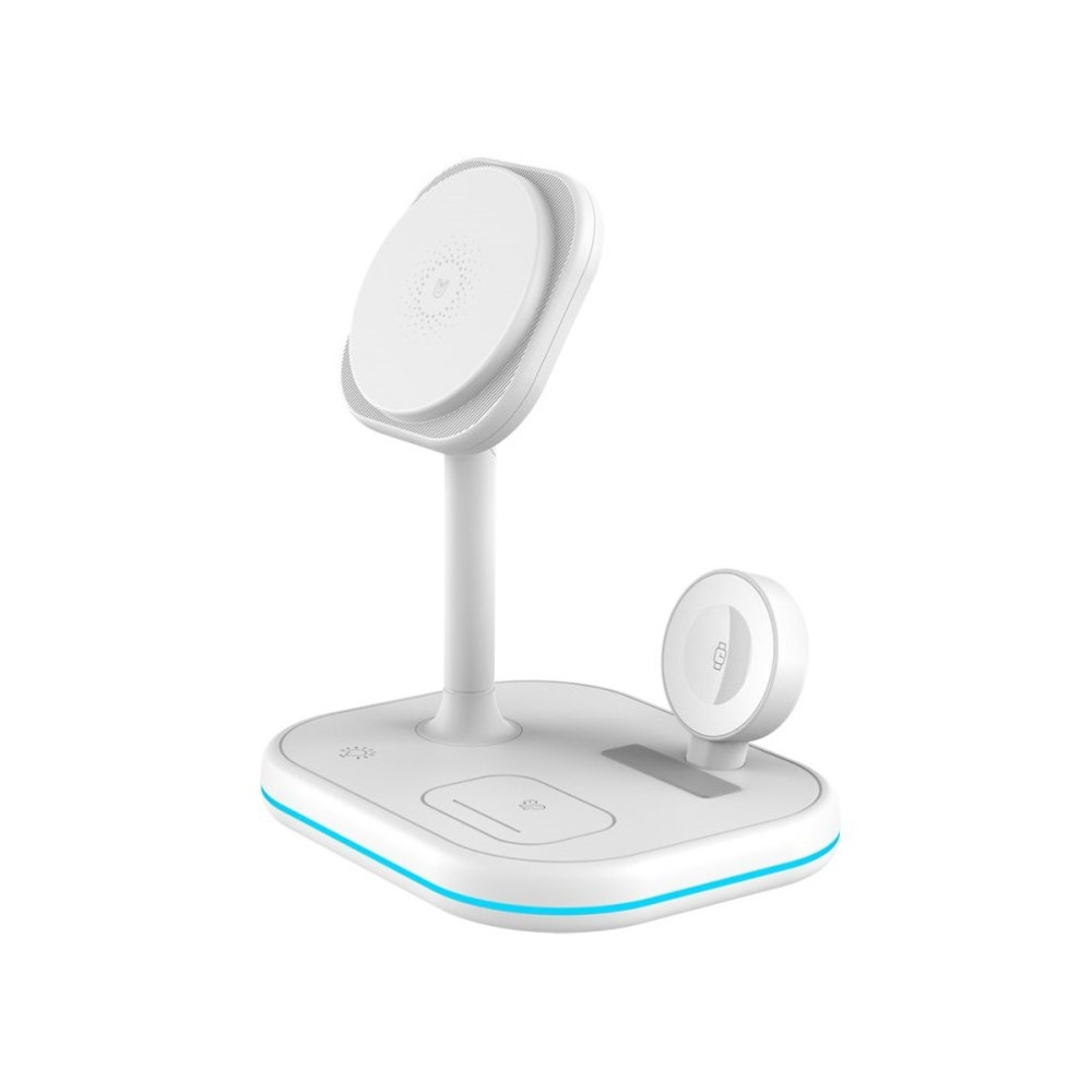 Tech-Protect A27 3 in 1 Magnetic MagSafe Wireless Charger - Βάση Ασύρματης Φόρτισης MagSafe για iPhone 16 / 15 / 14 / 13 / 12 / AirPods / Apple Watch - 10W - White (9490713934647)