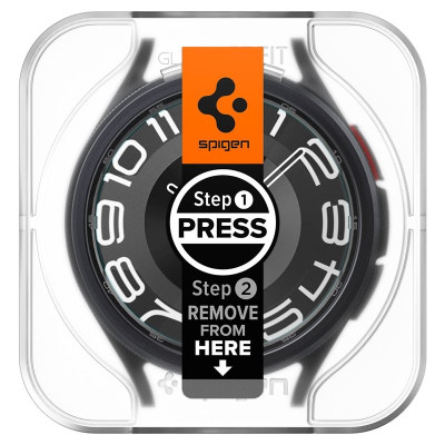 Spigen Tempered Glass GLAS.tR EZ Fit - Αντιχαρακτικό Γυαλί Οθόνης Samsung Galaxy Watch 6 Classic 43mm - 2 Τεμάχια (AGL07067)
