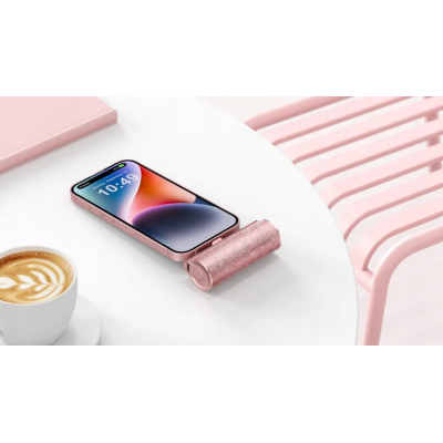 Veger PowerBank Lipstick-C - Φορητή Μπαταρία Φόρτισης με Ενσωματωμένο 1 x Type-C (Male) & 1 x Type-C (Female) - 5000mAh - 12W - Gold Purple (W0573)