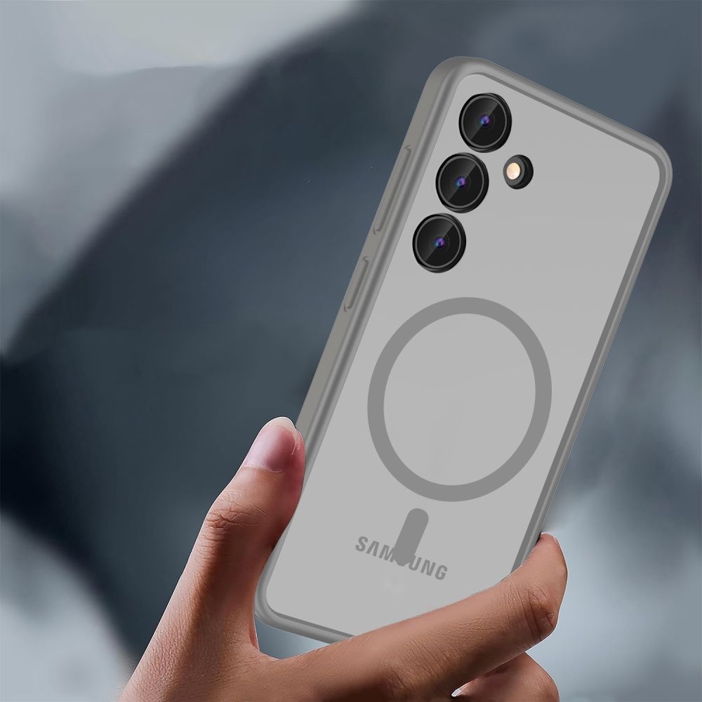 Σκληρή Ημιδιάφανη Θήκη MagSafe - Samsung Galaxy S24 - Tech-Protect MagMat - Matte Titanium (5906302307654)